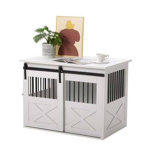 White pet dog cage - white,