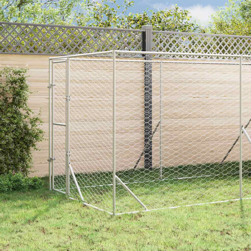Outdoor dog kennel silver - kennel,