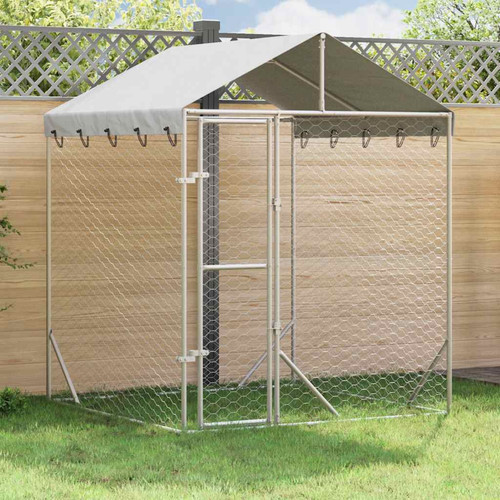 Outdoor dog kennel silver - dog,